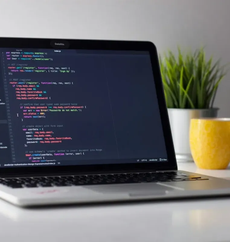 Quellcode auf einem Bildschirm — Symbol für Webentwicklung und technische Umsetzung